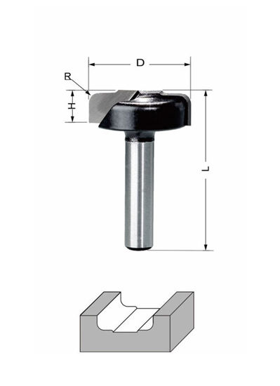 Delver Dekorfräs 28x10xR3.5x44 S=8mm