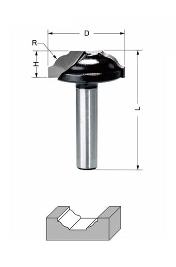 Delver Dekorfräs 28x10xR5.5x44 S=8mm