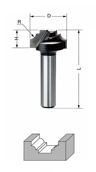 Delver Dekorfräs 13x9xR2x43 S=8mm