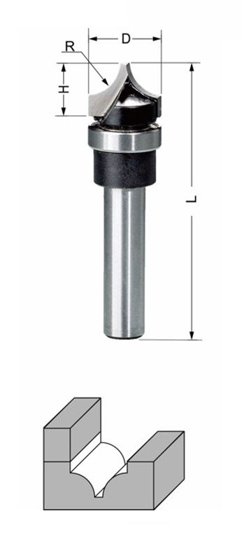 Delver Mallfräs 14x10xR6x53 S=8mm - med