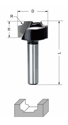 Delver Dekorfräs 22x12,7xR3/R1,5x46,7 S=8mm