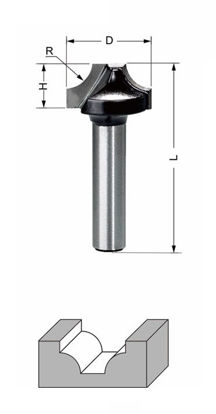 Delver Dekorfräs 20x11,1xR6x45 S=8mm