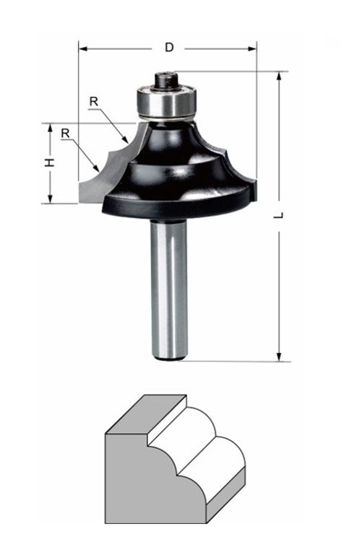 Delver Dekorfräs 38,1x18xR6,35x62 S=8mm