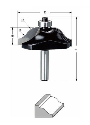 Delver Profilfräs 41,5x13xR8x58 S=8mm