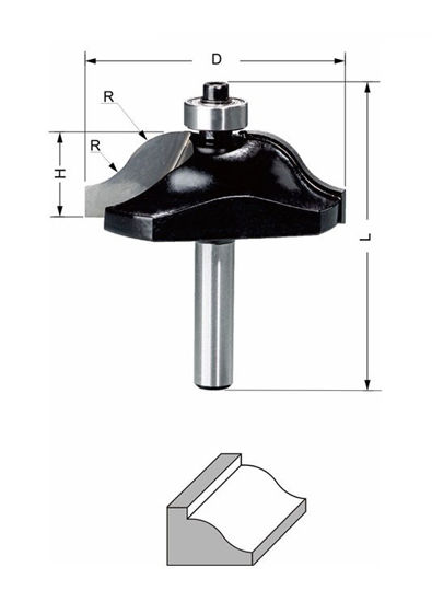 Delver Profilfräs 51,7x12xR12x64 S=8mm