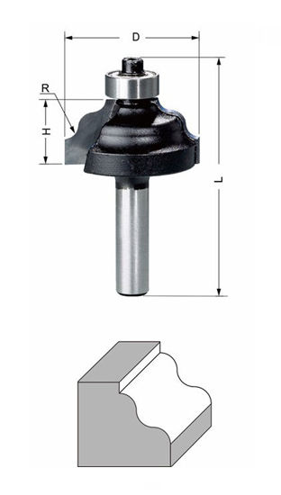 Delver Profilfräs 31,8x16xR3.2x60 S=8mm