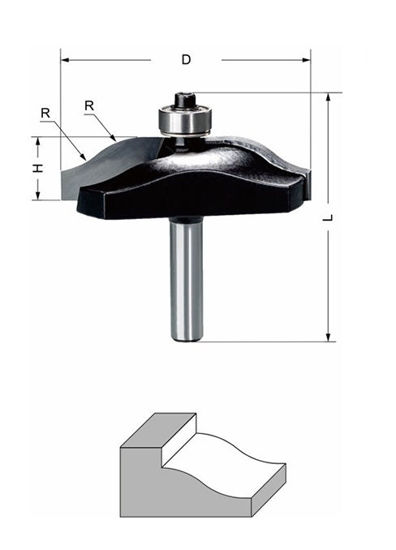 Delver Frisfräs 60x16xR17.5x60 S=8mm