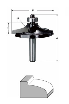 Delver Ellipsprofilfräs 53x14xR8x58 S=8mm