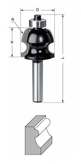 Delver Listprofilfräs 25,4x22xR4x66 S=8mm