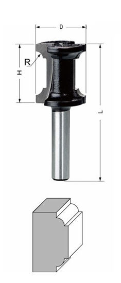 Delver Listprofilfräs 22x26xR3.2x60 S=8mm