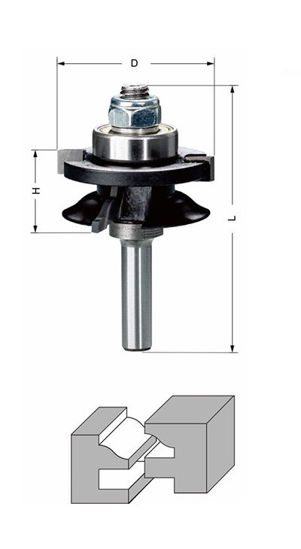 Delver Kontraprofilfräs 41,3x17,29xR6.35x68,5 S=8mm