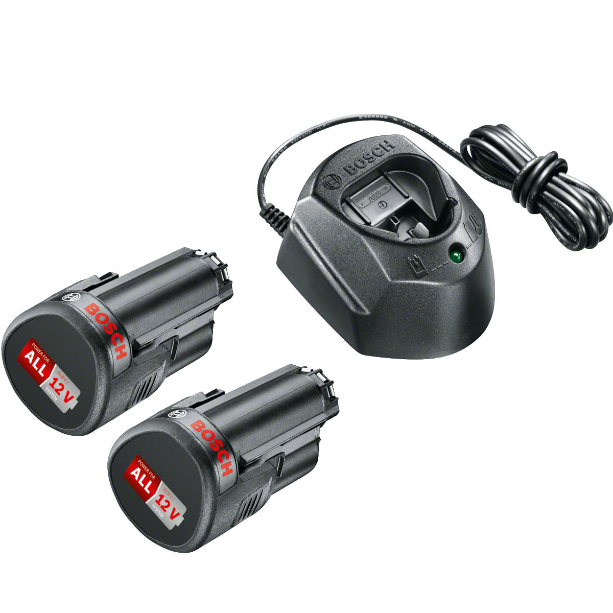 Bosch Batteriset 12V 2x1,5AH GAL12 Laddare - med