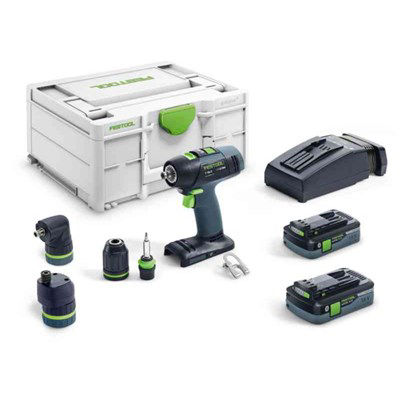Festool Borr-/skruvdragare T18+3 HPC 4,0 I-Set 2x4,0ah - med