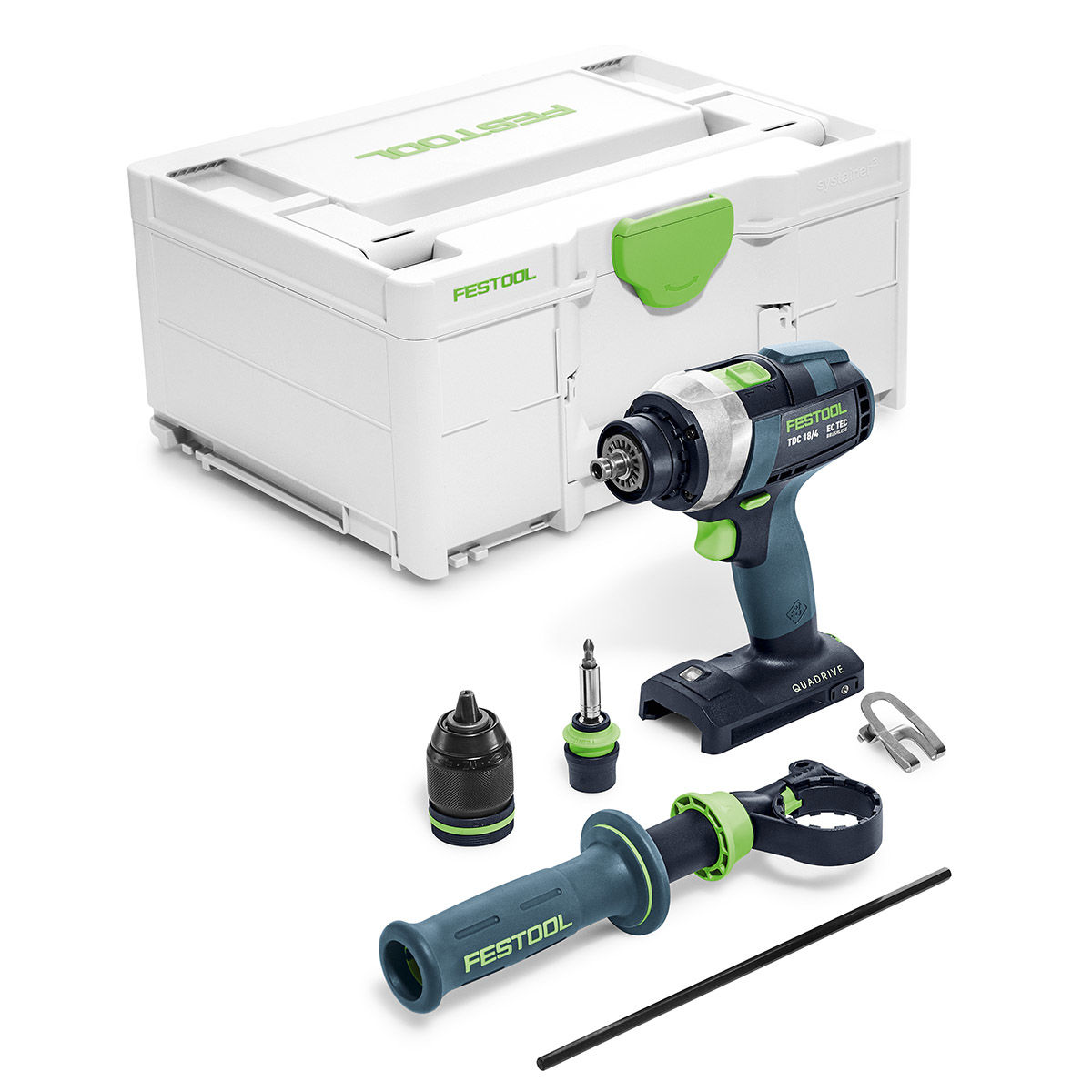 Festool Skruvdragare TDC 18/4 I-Basic QUADRIVE - robust