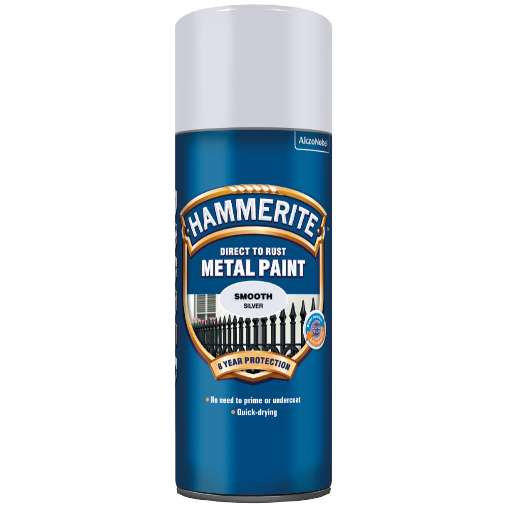 Hammerite Slätlack 400ML Spray Silver - metall