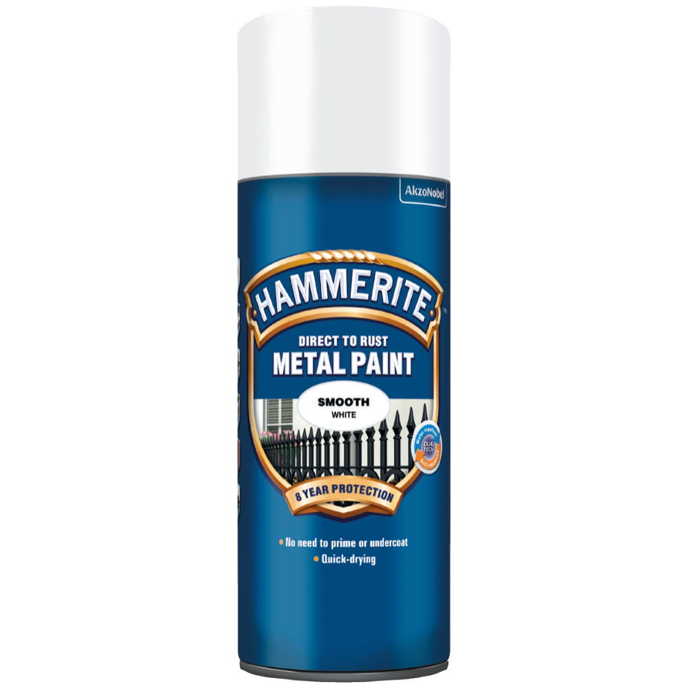 Hammerite Slätlack 400ML Spray Vit - metall