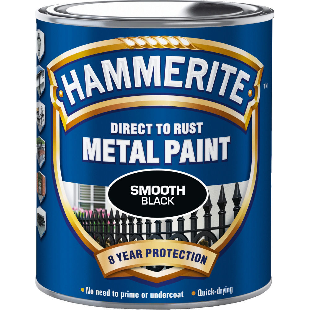 Hammerite Slätlack 750ML Svart - metall
