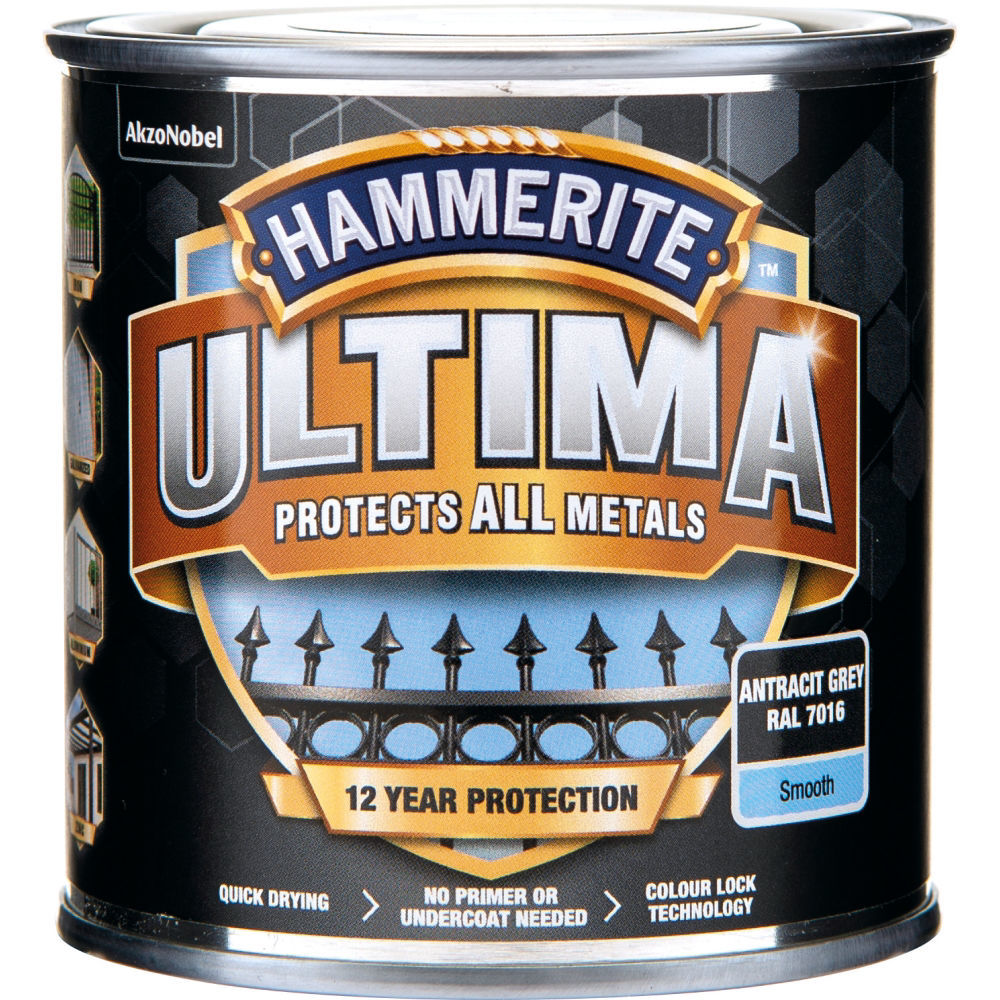 Hammerite Slätlack Ultima Antracitgrå 250ML - med