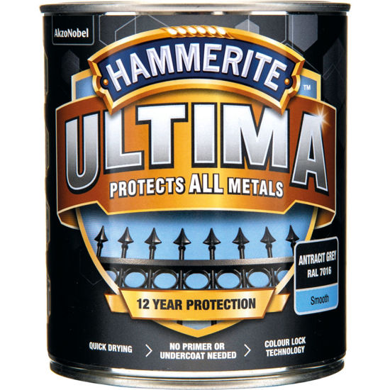 Bild på Hammerite Slätlack Ultima Antracitgrå 750ML