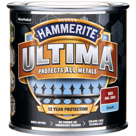 Bild på Hammerite Slätlack Ultima Röd 250ML