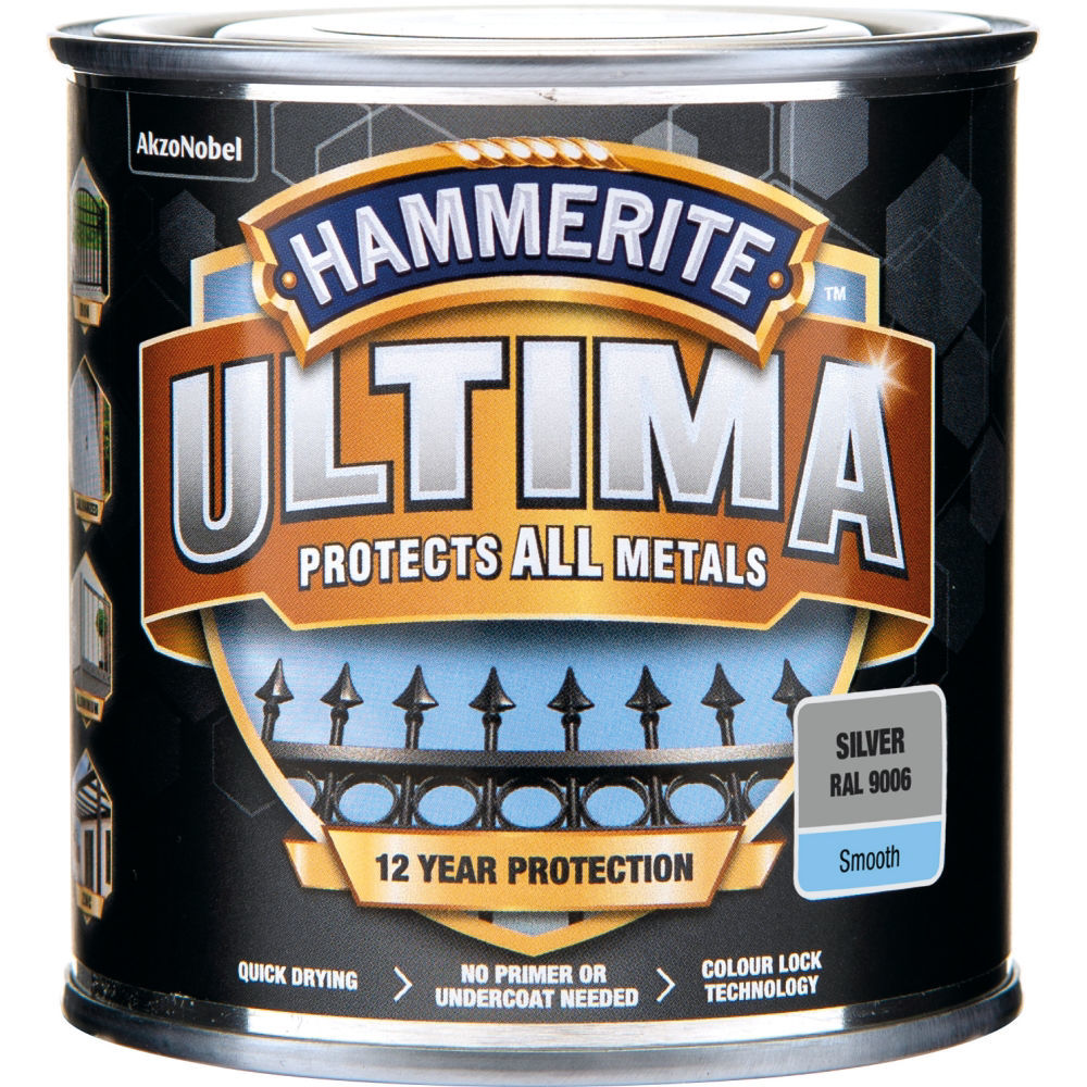 Hammerite Slätlack Ultima Silver 250ML - med