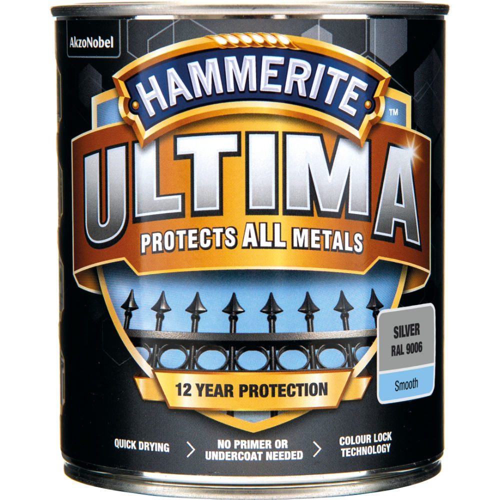 Hammerite Slätlack Ultima Silver 750ML - med