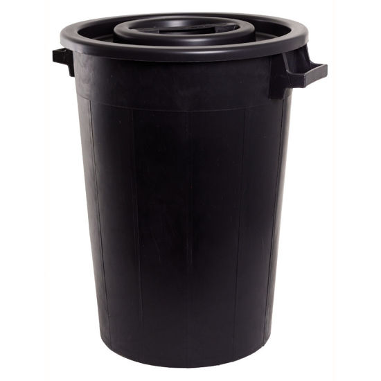 Bild på Nordiska Plast Tunna 75L Med Lock Svart