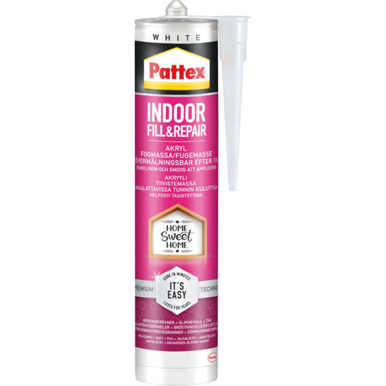 Bild på Pattex Akrylfog Inne Fyll & Reparera Vit 280ml