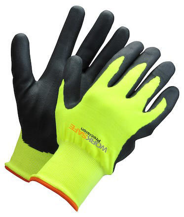 Worksafe Nitrilbelagd handske nylon/akr P30-110W HiVis Gul/Svar - med