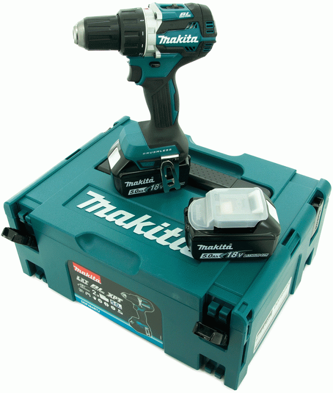 Makita DDF484RTJ Borr-/Skruvdragare Kolborstfri 18V (2x5,0ah) - med