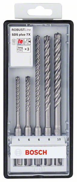 Bosch Hammarborrset SDS Plus-7X 5-10mm 5st - robust