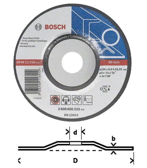 Bosch Slipskiva 180x6mm för Metall