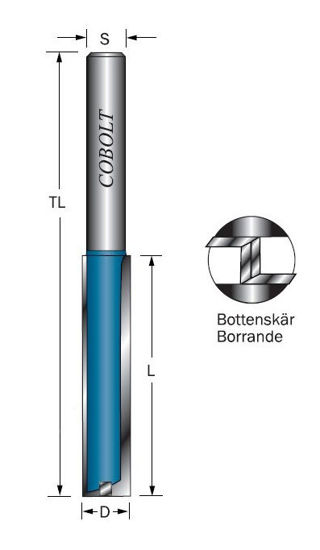 Cobolt Notfräs D=3, L=15, TL=53, S=6