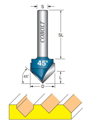 Cobolt V-spårfräs 45gr D=95 L=5 | toolab.se