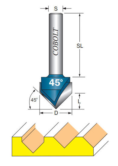 Cobolt V-spårfräs 45gr D=95 L=5 | toolab.se
