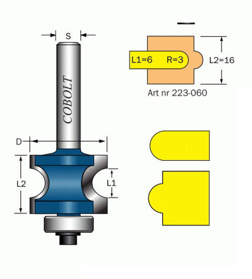 Cobolt Halvstavfräs R=3 L1=6 L2=16 | toolab.se