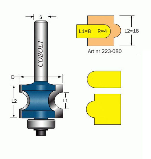 Cobolt Halvstavfräs R=4 L1=8 L2=18 | toolab.se