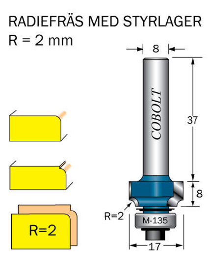 Cobolt Avrundningsfräs R=2 D=17 L=8 | toolab.se