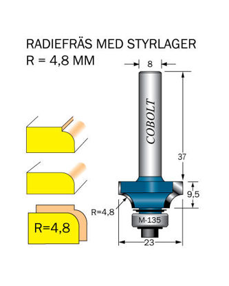 Cobolt Avrundningsfräs R=4.8  D=23 L=95 | toolab.se