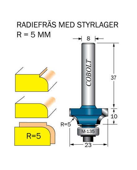 Cobolt Avrundningsfräs R=5 D=23 L=10 | toolab.se