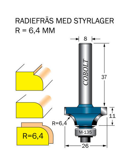 Cobolt Avrundningsfräs R=6.4  D=26 L=11 | toolab.se