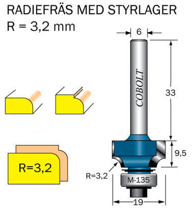 Cobolt Avrundningsfräs R=3.2 D=194 | toolab.se