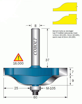 Cobolt Frisfräs F=25, D=60, L=9 - TOOLAB.SE