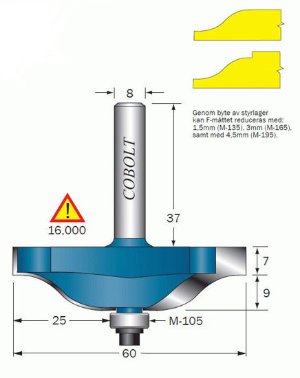 Cobolt Frisfräs F=25, D=60, L=9 - TOOLAB.SE