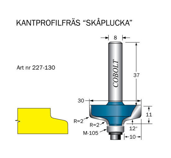 Cobolt Kantprofilfräs D=30, R=2 | toolab.se