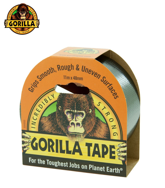 Gorilla Silvertejp Svart 48mm (11m) - kan