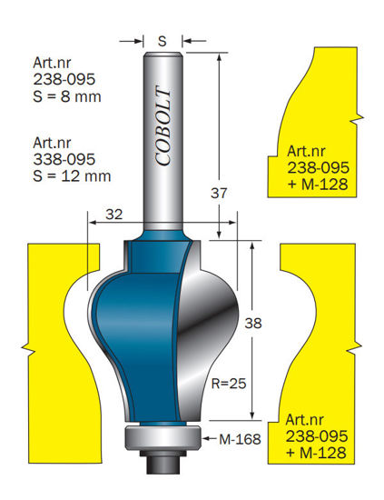 Cobolt Profilfräs L=38 D=32 SL=38 S=8 | toolab.se