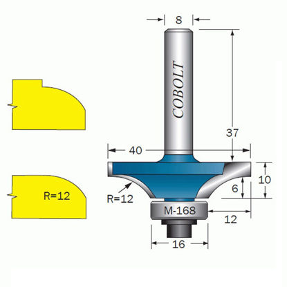 Cobolt Kantprofilfräs S=8 D=40 R=12 | toolab.se