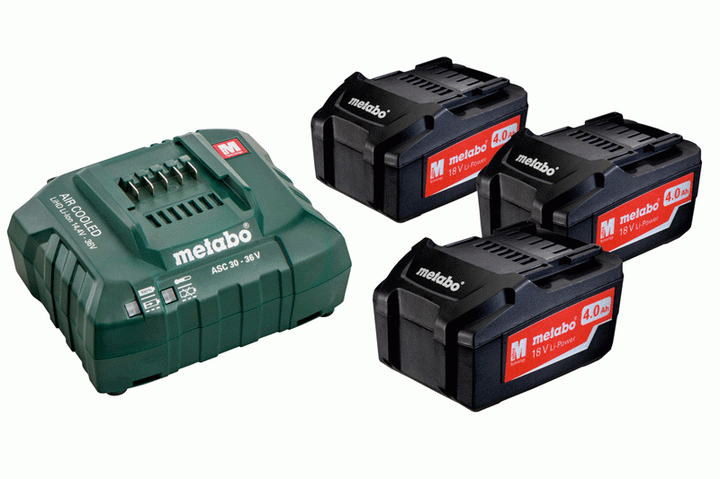 Metabo BAS-SET (3x18V 4,0ah batterier + Snabbladdare)