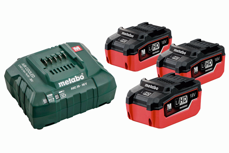 Metabo BAS-SET (3x18V 5,5ah LI-HD batterier + Snabbladdare)